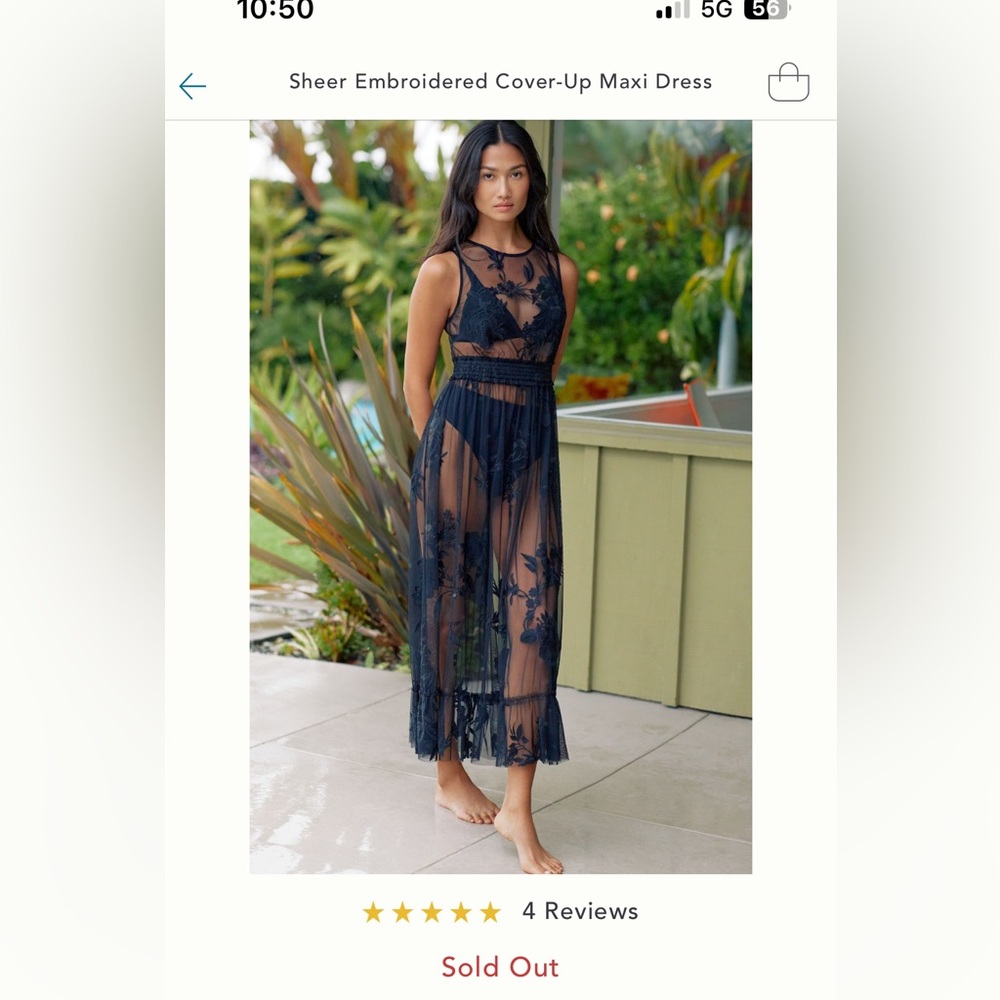 NWOT Anthropologie Sheer cover up maxi dress
